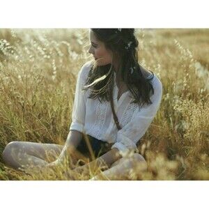 Des Petits Hauts Idalou Tunic Shirt Top Lace Buttondown High Low Ivory L 281700